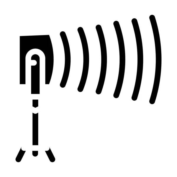 Dispositivo acústico de largo alcance protesta reunión glifo icono vector ilustración — Vector de stock