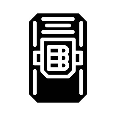 Polis kalkanı fişeklerle protesto glyph ikon vektör illüstrasyonunu protesto ediyor