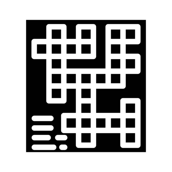 Křížovka hra glyf ikona vektor ilustrace černá — Stockový vektor