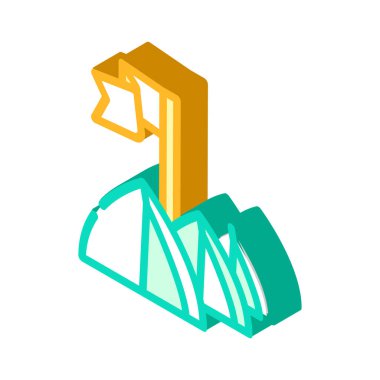 çadır festivali olay izometrik ikon vektör illüstrasyonu