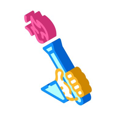 Olimpik meşale izometrik vektör illüstrasyon rengi