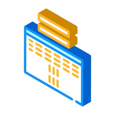 Dokunsal yol işaretleri yaşam izometrik ikon vektör illüstrasyonunu içerir