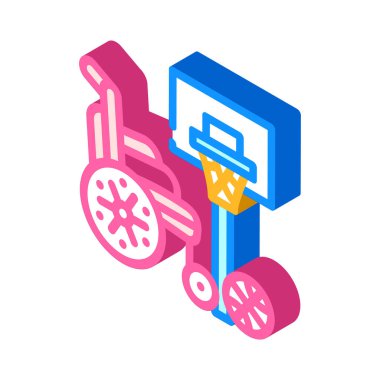 spor içerikli izometrik ikon vektör çizimi