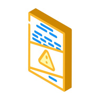 Broşür protesto buluşması izometrik ikon vektör çizimi