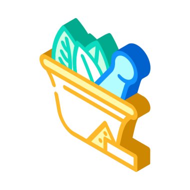 Haplar için kase izometrik ikon vektör çizimi