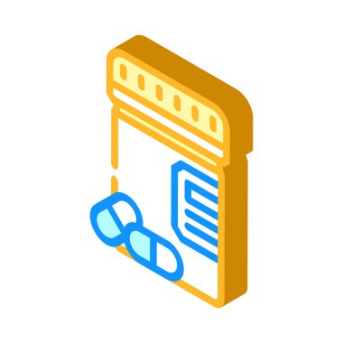 hap paketi izometrik ikon vektör illüstrasyon rengi