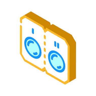 İki doz izometrik ikon vektör illüstrasyonuna bölünmüş haplar