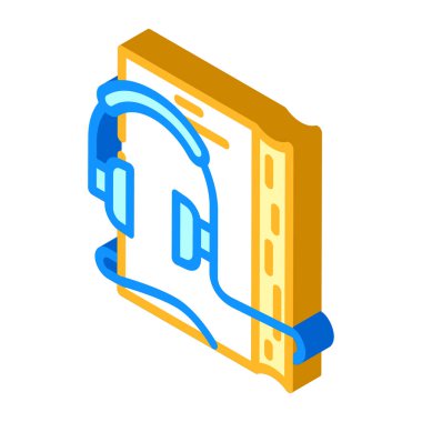 Kendinden çalışma izometrik ikon vektör illüstrasyonu için auobook