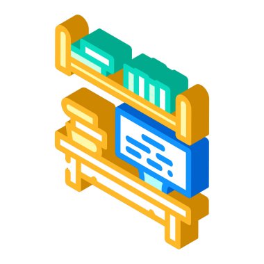 izometrik ikon vektör illüstrasyonunu çalışmak için yer