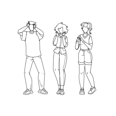 Heyecanlı İnsanlar Duygusallık Çığlık atan Vektör İllüzyonu