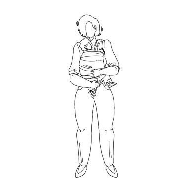 Anne kucağında bebek, annelik vektörü.