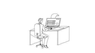 Bilgisayar Vektöründe Çevrimiçi Vergi Formunu Dolduran Adam