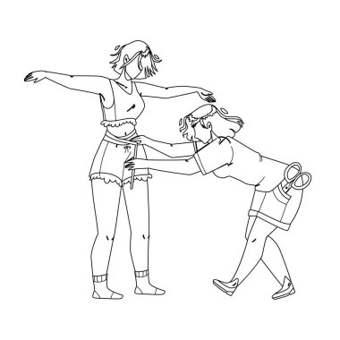 Terzi Kız Ölçü Alırken Vücut Vektörü