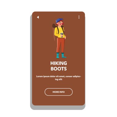 Yürüyüş Botları Uçurum Vektörü Yürüyüşü İçin Yürüyüş Yürüyüşçüsü Giyin