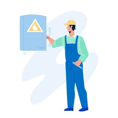 Gaz Teknisyeni Isıtma Denetim Kaloriferi Vektörü