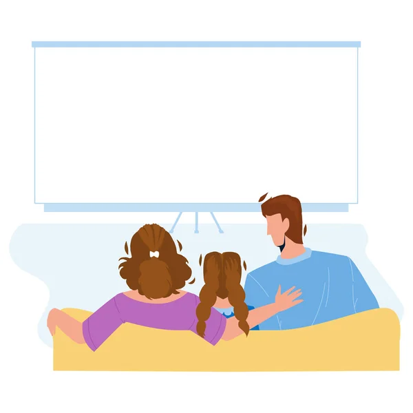 Home Θέατρο Watching Family Togetherness Διάνυσμα — Διανυσματικό Αρχείο
