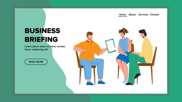 Business Briefing Communiceren Collega 's Vector — Stockvector