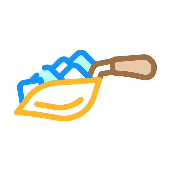 Glace scoop barman couleur icône vectoriel illustration — Image vectorielle