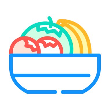 açık büfe renk ikonu illüstrasyonunda meyve ve meyveler