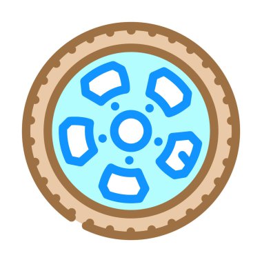 Tekerlekli araba renk ikonu vektör çizimi