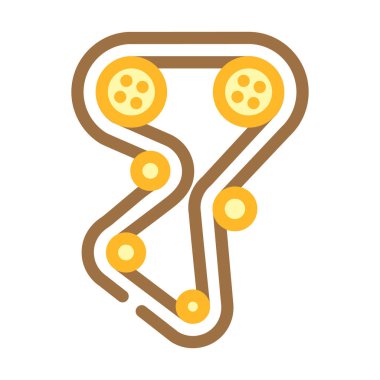 gaz dağıtım mekanizması kemeri gdm araba renk ikonu vektör çizimi