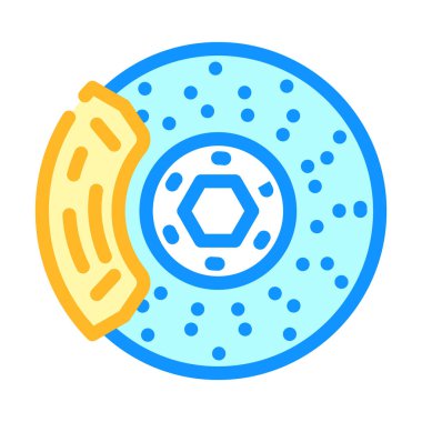 fren diski renk ikonu vektör çizimi