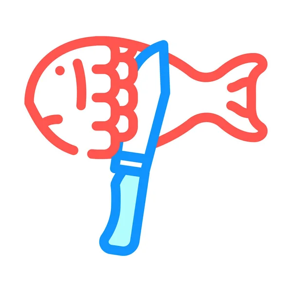 Cleaning fish color icon vector illustration — Stockový vektor