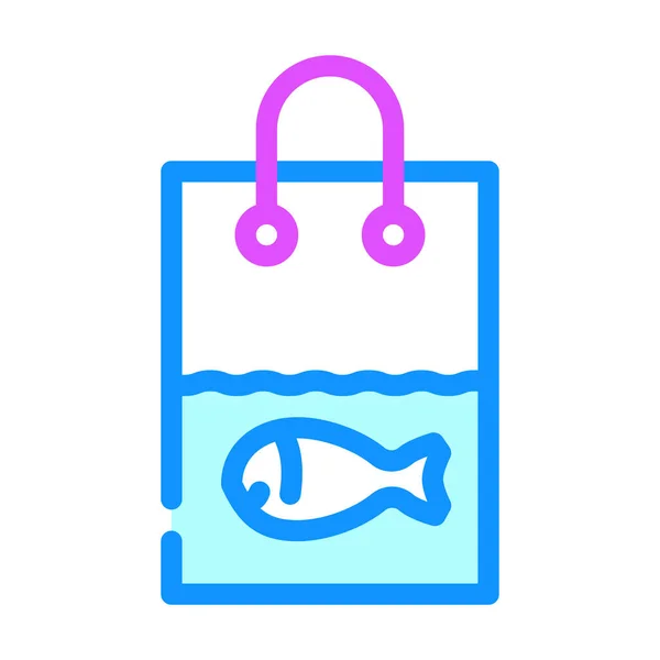 Live fish sale color icon vector illustration — ストックベクタ
