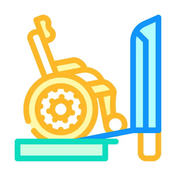 Ramp to train color icon vector illustration — 스톡 벡터