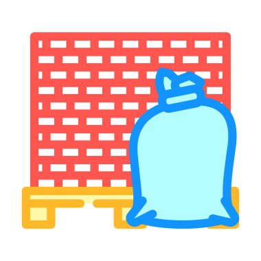building materials wholesale color icon vector illustration