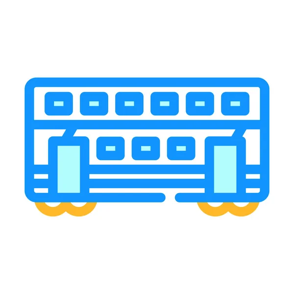 Double-deck wagon color icon vector illustration — Stockvector