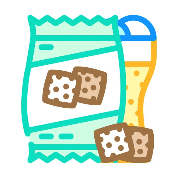 Rusks snack for beer color icon vector illustration — Image vectorielle