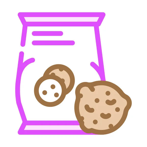 Oatmeal cookies snack color icon vector illustration — Vetor de Stock