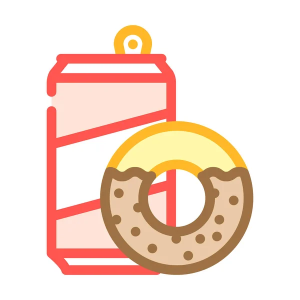 Donuts snack and drink bottle color icon vector illustration — Image vectorielle