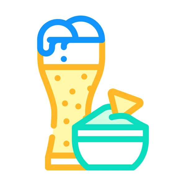 Начос закуска і пиво кольоровий значок Векторні ілюстрації — стоковий вектор