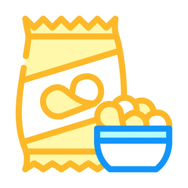 Chips snack color icon vector illustration — Vector de stock