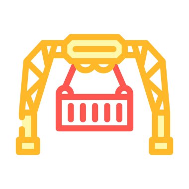 loading container wholesale color icon vector illustration