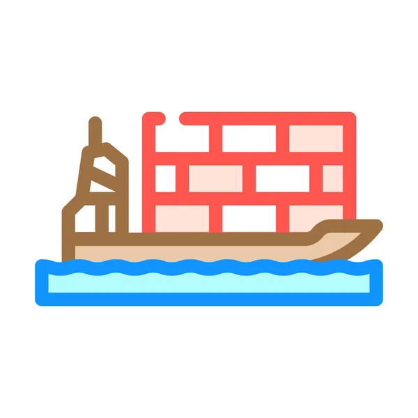 Sea transportation wholesale color icon vector illustration — Stockvektor