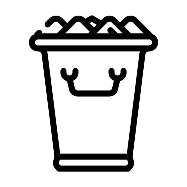 Ice bucket bartender line icon vector illustration — Vector de stock