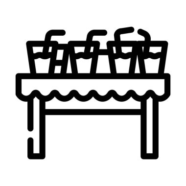 drinks on table line icon vector illustration