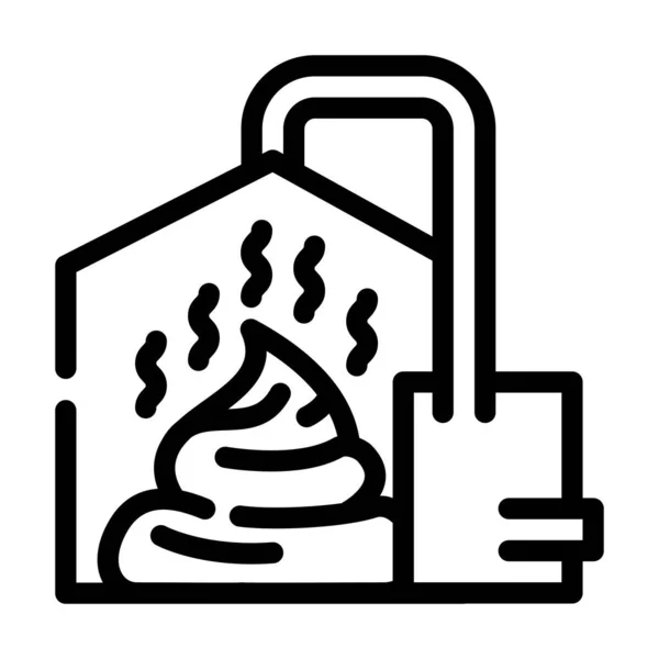 Method of obtaining from feces biogas line icon vector illustration — Διανυσματικό Αρχείο