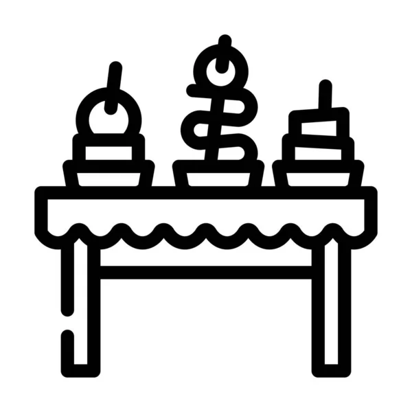 Snacks buffet line icon vector illustration — стоковый вектор