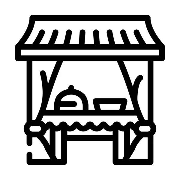 Tent buffet line icon vector illustration — Image vectorielle