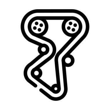 gas distribution mechanism belt gdm car line icon vector illustration