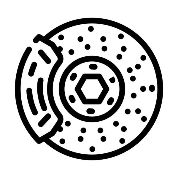 Brake disk car line icon vector illustration — Stok Vektör