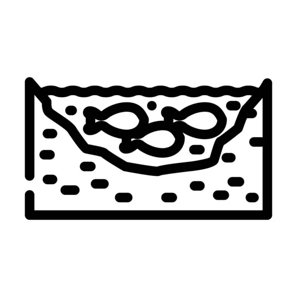 Pond fish line icon vector illustration — стоковый вектор