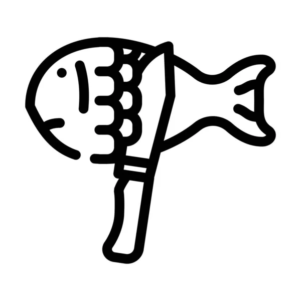 Cleaning fish line icon vector illustration — ストックベクタ