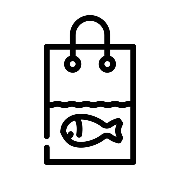 Live fish sale line icon vector illustration — Stock Vector