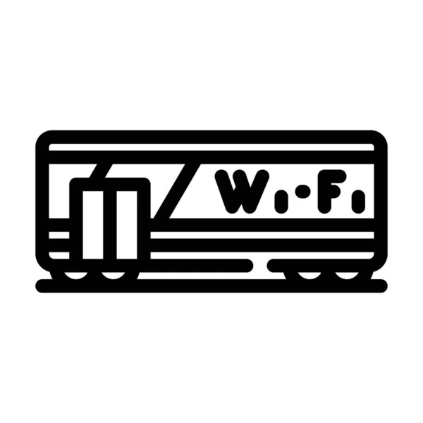 Wagon with wifi line icon vector illustration — Vector de stock