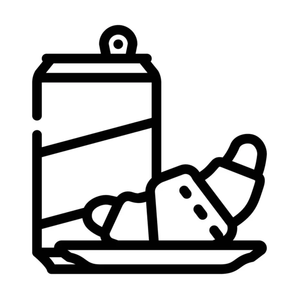 Croissant snack and drink line icon vector illustration — Διανυσματικό Αρχείο